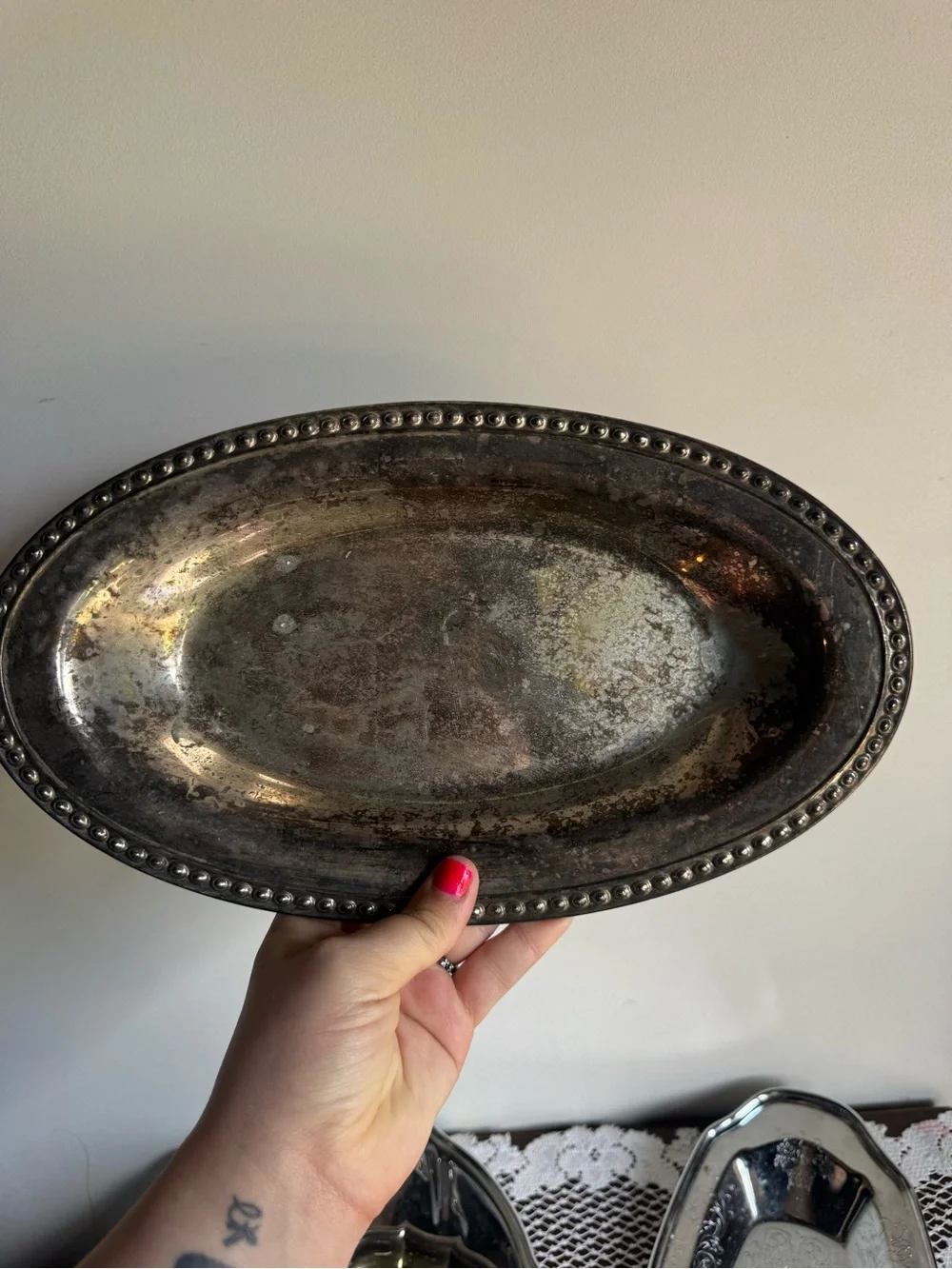 💗5 for $25💗 Beautiful Ornate Vintage Silver Tray Platter